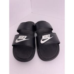 Nike Benassi Duo Ultra Slide Women's Size 10 Two Strap Sandals Black Foam Slide
